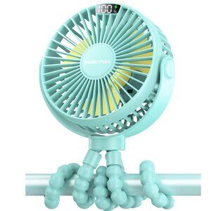 SWEETFULL Portable Stroller Fan – 4-Speed Rechargeable Mini Fan with LED Display